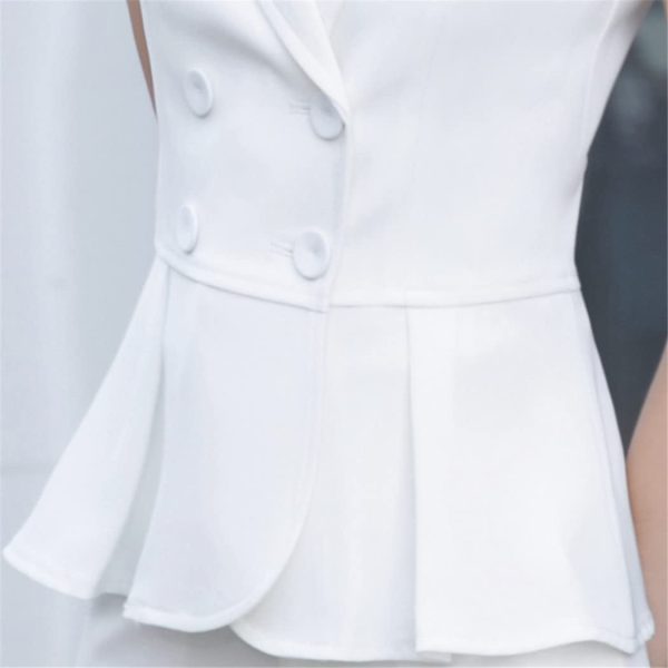 Summer Formal Slim Jacket Office Ladies Casual Work Wear Vest Coat