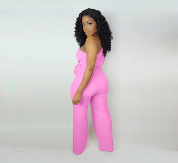 Women's Sexy One Shoulder Slit Sleeve High Waist One Piece Pant Outfit Wide Leg Jumpsuit Romper