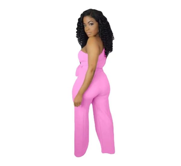 Women's Sexy One Shoulder Slit Sleeve High Waist One Piece Pant Outfit Wide Leg Jumpsuit Romper
