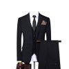 Slim Fit Mens Formal 3 Piece Suit Vest Pants Business Wedding Prom Party Dinner Groom Tuxedo