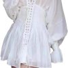 Modern Summer Minimalist Mini Dress Women V Neck Lace Up Casual Everyday Dress