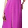 Women’S Round Neck Solid A Line Dress Summer Short Sleeve Midi Casual Party Robe for Evening Party