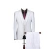Men’s Stylish Formal 3 Piece Suit with Vest Pants for Office Wedding Business Party or Prom