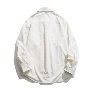 Casual Shirt Fashion Lapel Cotton Long Sleeve Cardigan Breathable Sweat-Wicking Business Workwear Shirt(OneColor,Large)