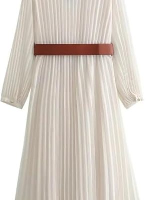Solid Belt Button Long Sleeve Summer Maxi Dress Women Elegant Slim Straight Dress Office Work Business Long Dresses