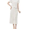 Women's Embroidered Lace Set - Lightweight Summer Skirt & Top