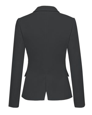 Womens Notched Lapel Pockets Button Work Office Blazer Jacket Suit