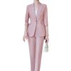 Women Half Sleeve Elegant Business Suits Spring Summer Formal Uniform Designs Pantsuits Professional Blazers Trousers Sets