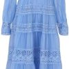 Women's Muslim Wedding Guest Dress Long Sleeve Cotton Lace Embroidery Plain Maxi Bridesmaid Evening Dress