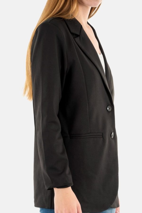 Women's IHKATE Casual Long Sleeve Lapel Collar Buttons Work Office Suit Blazer Jacket with Pockets
