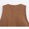 Women's 2 Piece Set Lace-Up Slim Vest V-Neck Cropped Top High Waist Side Zipper A-Line Skirt for Spring Summer