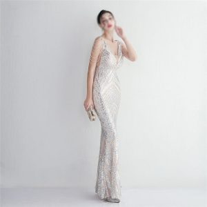 Womens Elegant Banquet Evening Gown Fashionable Slim Formal Party Maxi Dresses