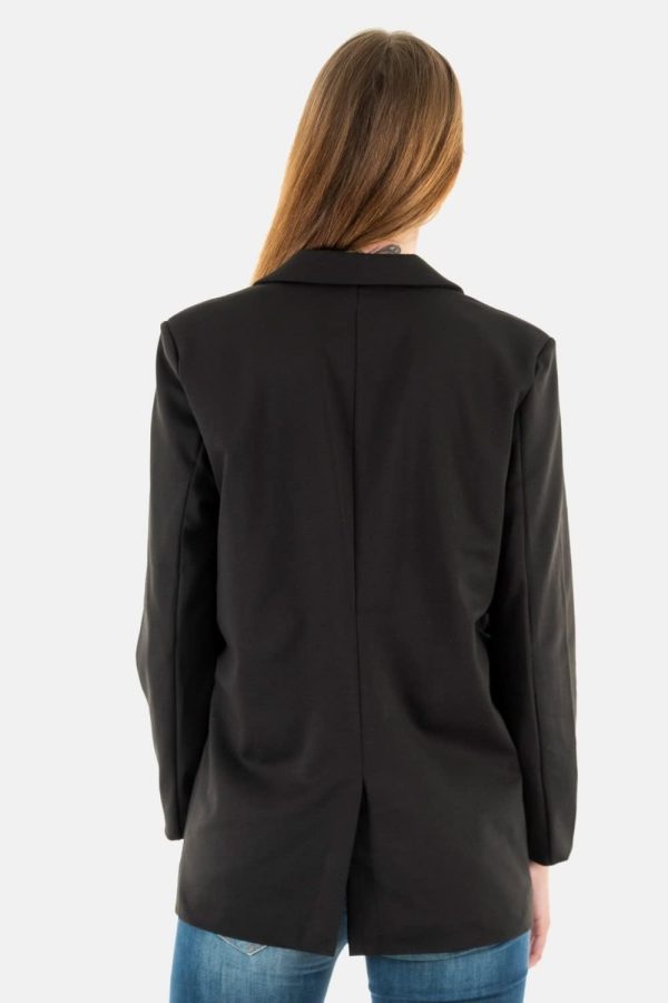 Women's IHKATE Casual Long Sleeve Lapel Collar Buttons Work Office Suit Blazer Jacket with Pockets
