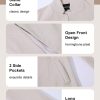 Women's Casual Business Open Front Long Sleeve Notch Lapel Office Blazer Jacket