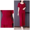 Women's Cotton Sleep Set - T-Shirt & Trousers Breathable Pajama Soft Feel