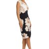 Cap-Sleeve Sheath Floral Print Summer, Wedding Guest, Or Bridal Shower, Work Dresses for Women