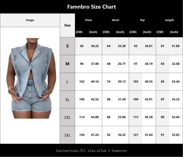 Womens Denim Romper Y2k Sleeveless V Neck Lapel Blazers Vest Work Business Short Jeans Jumpsuits