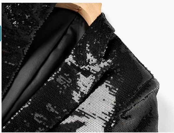 Sequin Blazer and Short Set for Women 2 PC Slim Fit Notch Lapel Prom Party Suit Women's Glitter Suit