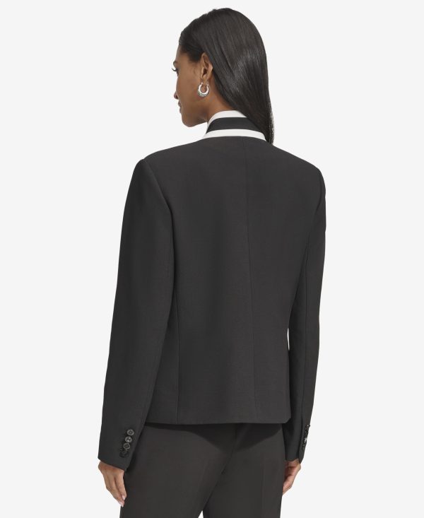 Women's Business Casual Contrast Collar Suit Blazer