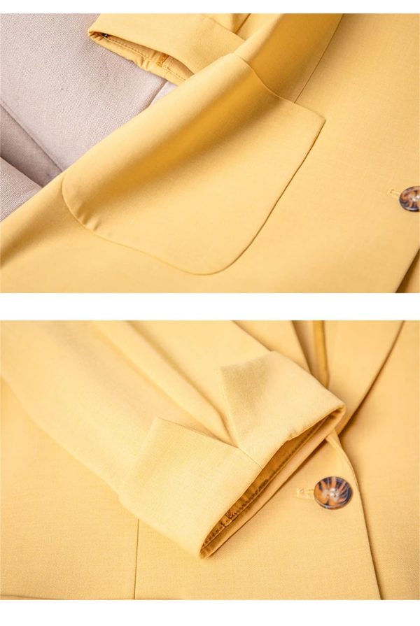 Women Spring Summer Wear Half Sleeve Jacket Office Single Breasted Thin Suit Blazer