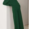 Women 2 Piece Sweater Sets Long Sleeve Knit Top Matching Wide Leg Pant Knitted Sweatsuit Outfits