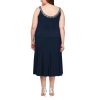 Women's 2 Piece Tea Length Jacket Dress with Sequin Beaded Trim