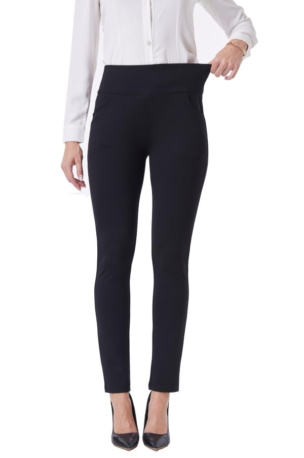 Women's Work Pants Comfy Stretch Skinny Leg Elastic High Waist Pull on Business Casual Dress Pants