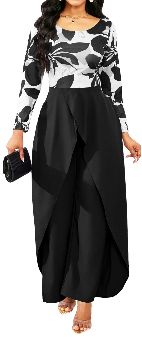 Casua Jumpsuit for Women Sexy Hight Waist Straight Long Pants Wide Leg Pants Womens One Piece Outfits