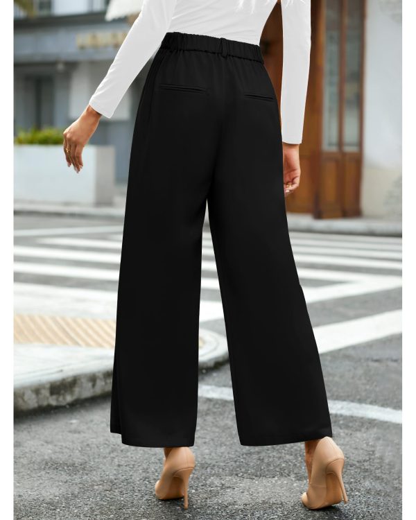Wide Leg Pants for Women Work Business Casual High Waisted Dressy Pants Flowy Trousers Office