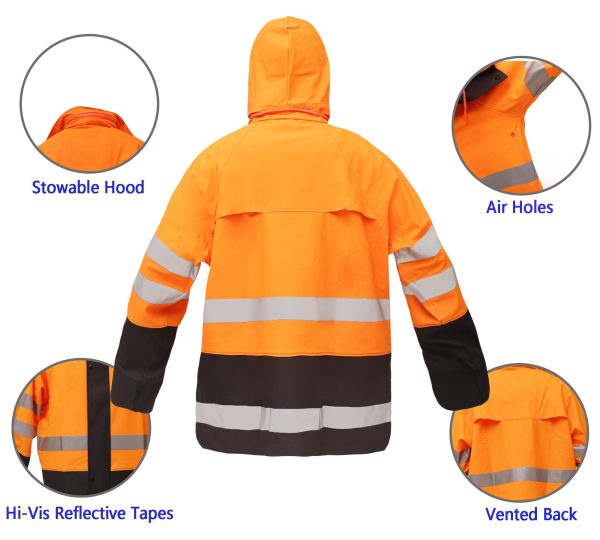 Waterproof Rain Suits for Men & Women, Hi-Vis Rain Jacket & Bib Overalls, Heavy Duty Rain Gear Outdoor Activities.