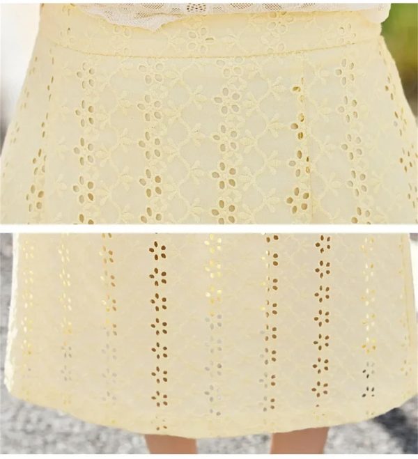 Women's Embroidered Lace Set - Lightweight Summer Skirt & Top