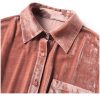Women's Silky Velvet Suit - Contrast Trim Shirt & Wide-Loose Pants Elegant Style