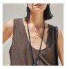 Women's Linen Lounge Set - Coffee Vest & Wide Leg Pants Summer Cooling Athletic Wear