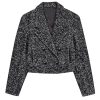 Women's 2-Piece Suit Wide Herringbone Notch Lapel Double Breasted Buttons Jacket Leather Pants Work Meeting