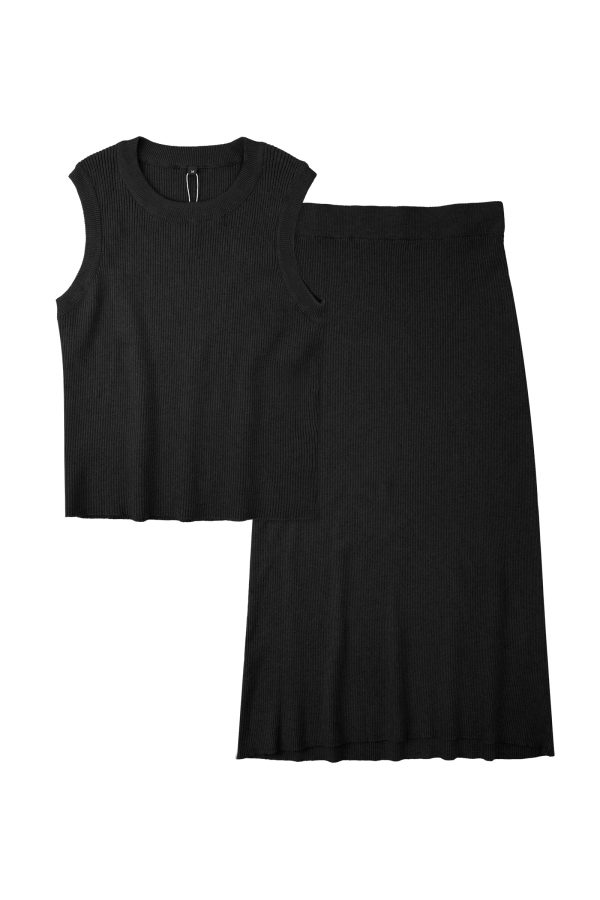 Women's Two Piece Sets 2025 Bodycon Dresses Summer Outfits Tank Top and Midi Skirt Suits Sweater