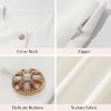 Women's 2 Piece Suit Sets White Acetate Short Sleeve Blazer Jacket and Skirt Shorts Business Casual Outfits