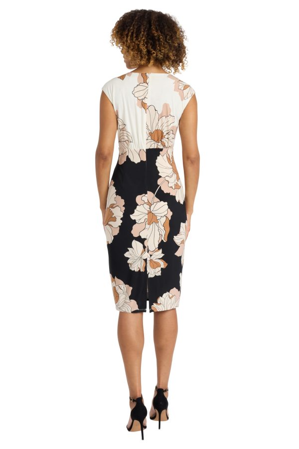 Cap-Sleeve Sheath Floral Print Summer, Wedding Guest, Or Bridal Shower, Work Dresses for Women
