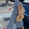 Women's Linen Set - Navy Shirt Dress & Skirt Versatile Travel Ensemble