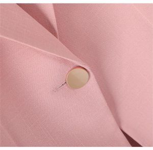 Women Spring Summer Pink Business Coat All Match Jascket Korea Work Office Suit White Black Blazers