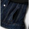 Women Blazer Denim Patchwork Fake Two Blazers And Jackets Color Matching Asymmetry Suit Coats