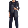 Women's Plus Size Two Piece Metalic Rib Pant Set Missy