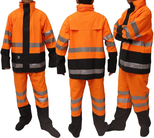 Waterproof Rain Suits for Men & Women, Hi-Vis Rain Jacket & Bib Overalls, Heavy Duty Rain Gear Outdoor Activities.