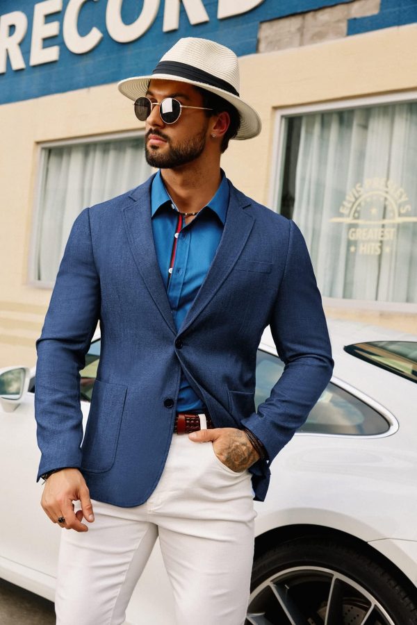 Men's Casual Blazer Suit Jackets 2 Button Lightweight Sport Coats