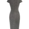 Women's Gorgeous Pencil Dress Cap Sleeve Tweed Pencil Dress for Work