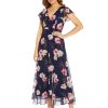 womens Floral Print Metallic Jumpsuit