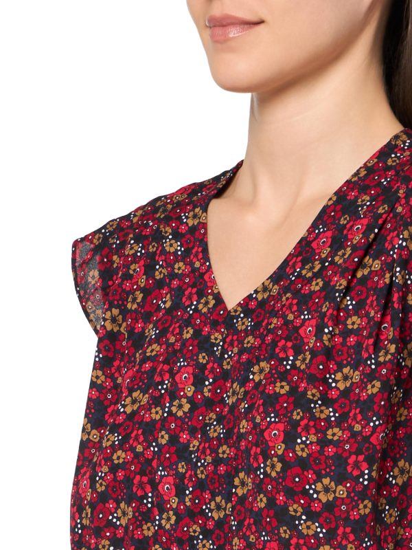 womens Cap Sleeve Smocked Peplum Blouse