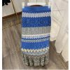 Women's Striped Knit Set - V-Neck Short Sleeve Top & Midi Skirt